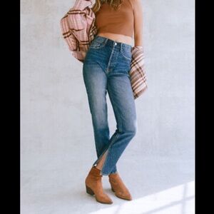 Pacsun Split Hem Ultra High Waisted Slim Fit Jeans